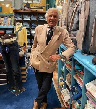 Double Breasted Blazer Outfits For Men After 60: 