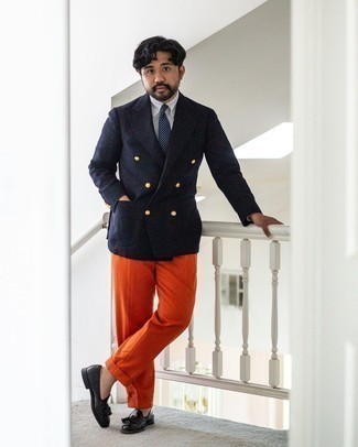 Orange Dress Pants Outfits For Men: 