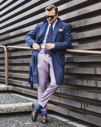 Light Violet Dress Pants Outfits For Men: 