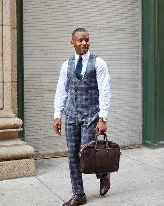 Charcoal Plaid Dress Pants Outfits For Men In Their 20s: 