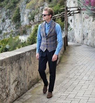 Grey Wool Waistcoat Spring Outfits: 