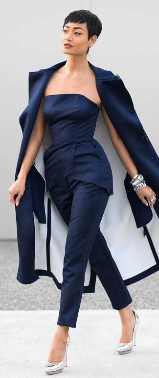 Navy Dress Pants Outfits For Women: 