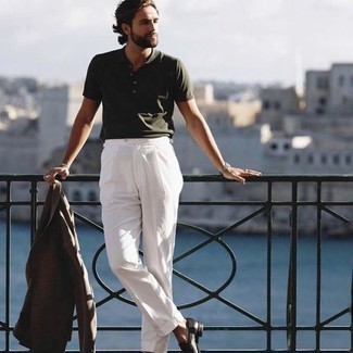 White Dress Pants Outfits For Men: 