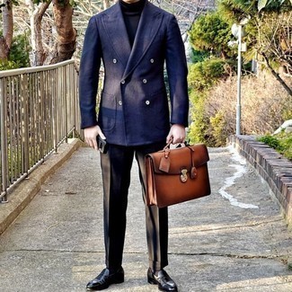 Tobacco Leather Briefcase Outfits: 