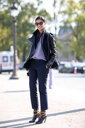 Navy Wool Blazer Outfits For Women: 