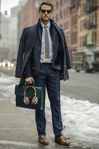 Olive Leather Briefcase Cold Weather Outfits: 