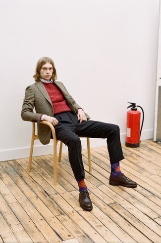 Violet Argyle Socks Outfits For Men: 