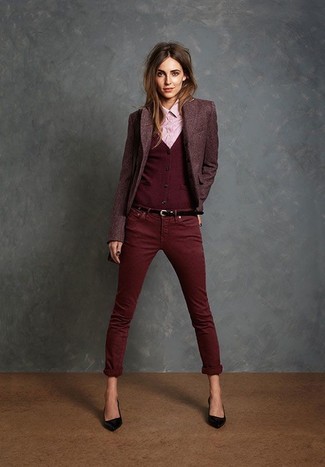 Burgundy Cardigan Outfits For Women: 