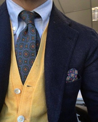 Violet Print Tie Outfits For Men: 