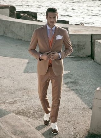 Orange Cardigan Outfits For Men: 