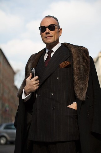 Fur Collar Coat Outfits For Men: 