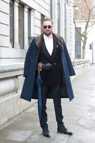 Black Velvet Blazer Cold Weather Outfits For Men: 