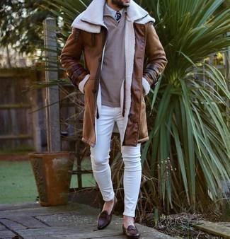 White Skinny Jeans Winter Outfits For Men: 