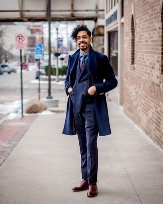 Navy Overcoat Outfits: 