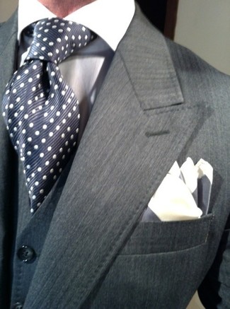 White Silk Pocket Square Outfits: 