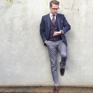 Grey Print Socks Outfits For Men: 