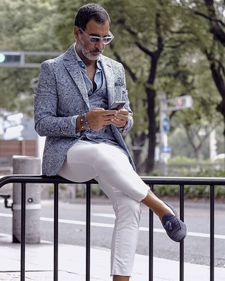 Light Blue Blazer Outfits For Men After 50: 