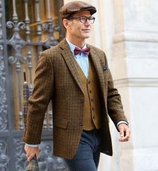 Red Polka Dot Bow-tie Outfits For Men: 