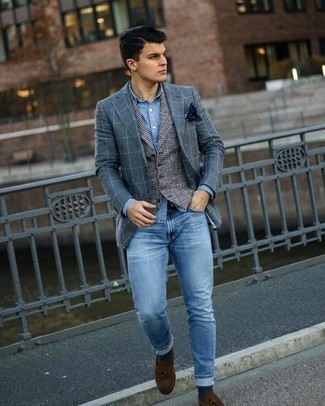 Aquamarine Jeans Outfits For Men: 