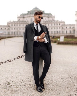 Black Waistcoat Cold Weather Outfits: 