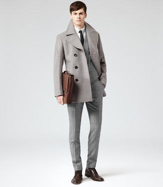 Grey Plaid Waistcoat Outfits: 