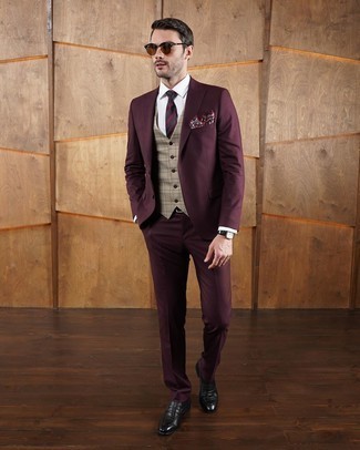 Burgundy Floral Pocket Square Warm Weather Outfits: 