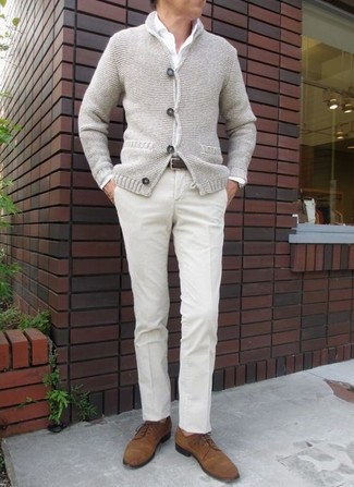 Heritage Textured Grey Shawl Collar Cardigan