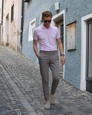 Pink Polo Outfits For Men: 