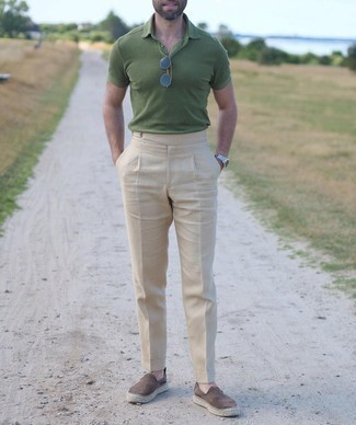 Green Polo Outfits For Men: 