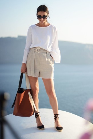Black Suede Espadrilles Outfits For Women: 