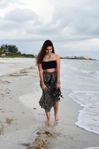 Maxi Skirt with Flat Sandals Outfits: 