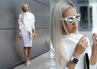 White Pencil Skirt Outfits: 