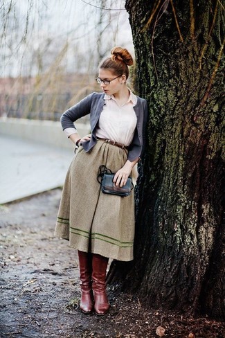 Olive Full Skirt Outfits: 