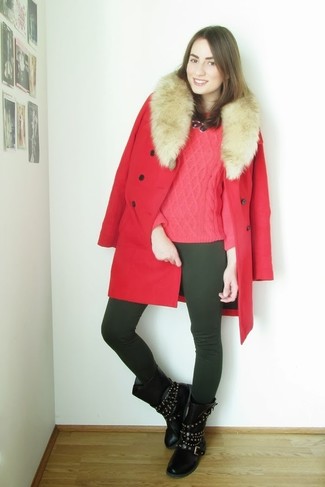 Softshell With Sherpa Lining And Detachable Fur Trimmed Hood Coat