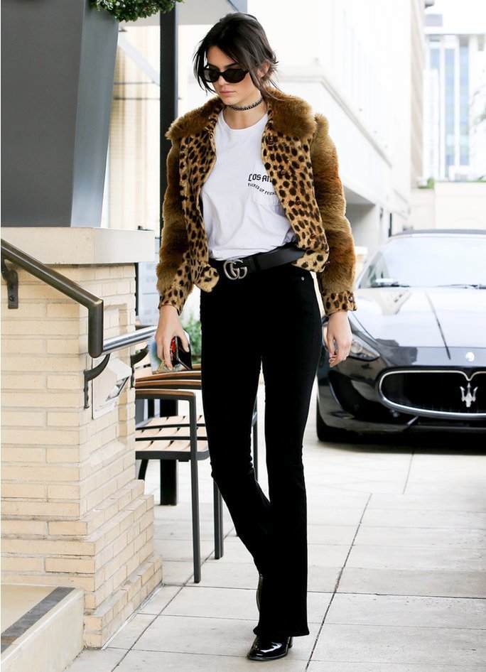 Kendall jenner leopard clearance coat