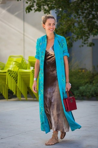 Aquamarine Duster Coat Outfits For Women: 