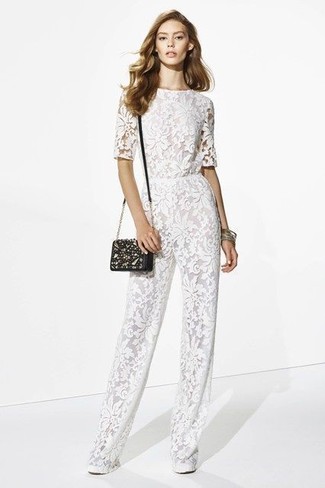 White Lace Jumpsuit Outfits: 