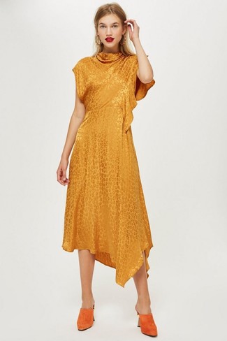 Yellow Midi Dress Outfits: 