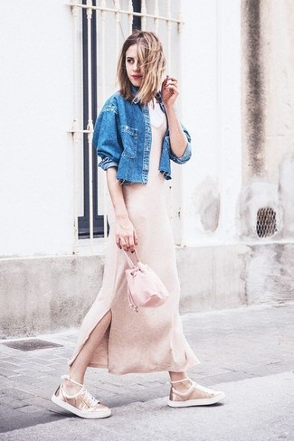 Pink Leather Bucket Bag Outfits: 