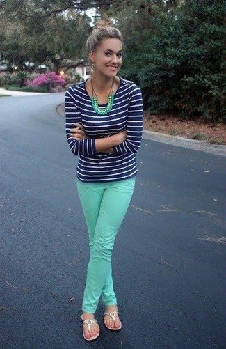 Mint Skinny Jeans Outfits: 