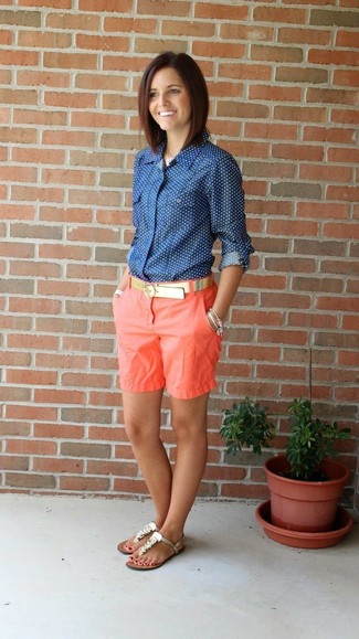 Orange Shorts Outfits For Women: 