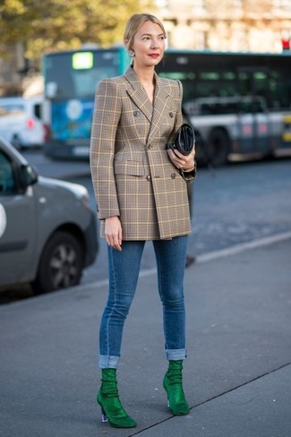 Green Suede Ankle Boots Outfits: 