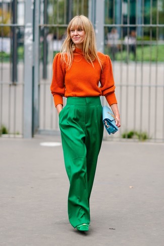 Orange Turtleneck Outfits For Women: 