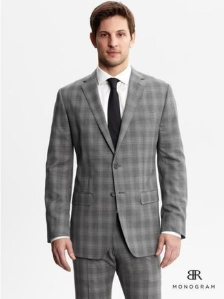 Grey Slim Fit Prince Of Wales Checked Wool Linen And Silk Blend Trousers