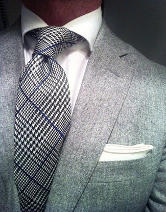 Houndstooth Print Classic Tie