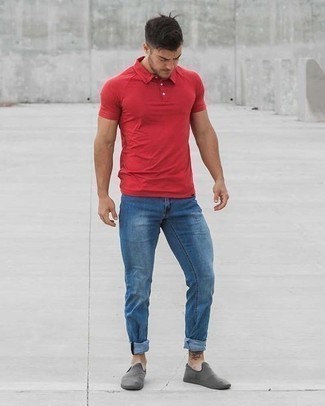 Burgundy Polo Outfits For Men: 