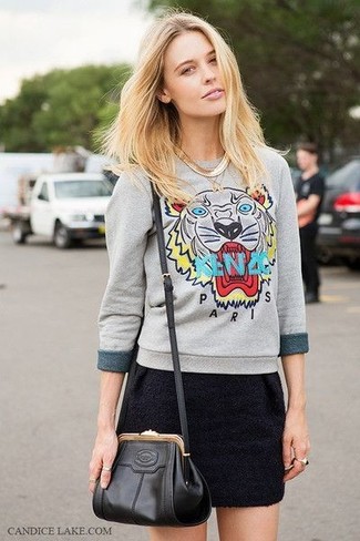 Faded Print Sweater Style Top