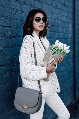 White Knit Cardigan Outfits For Women: 