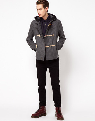 Quilted Wool Blend Duffle Coat