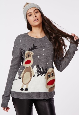 Contrast Embroidered Sweater